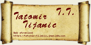 Tatomir Tijanić vizit kartica